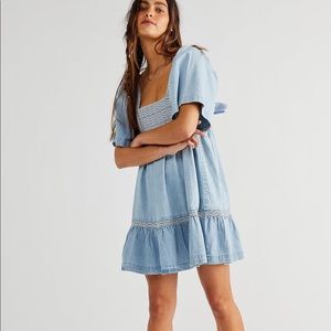 Free people Easy to love denim mini dress